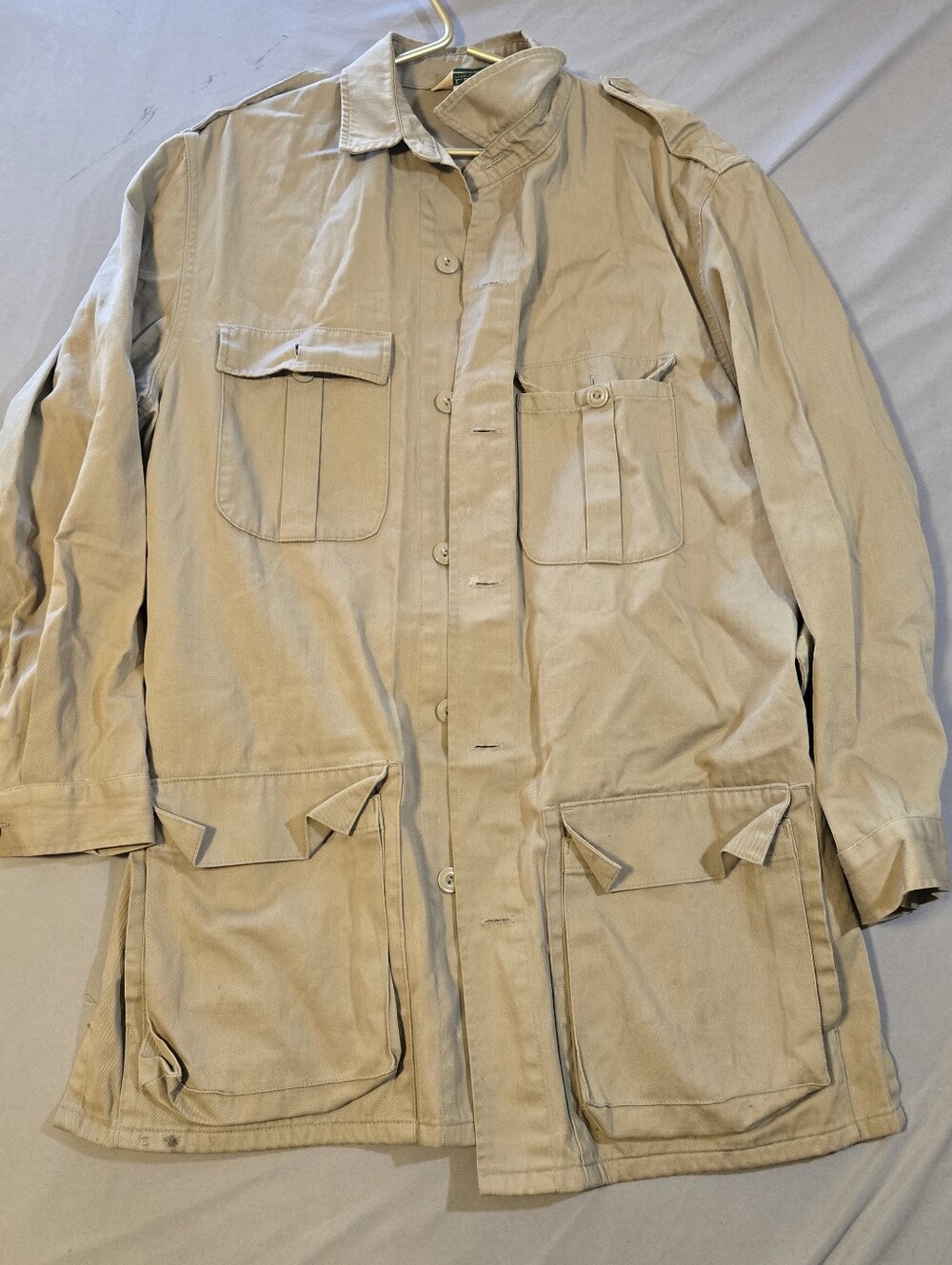 L.L. Bean Men's Lightweight Canvas Field Jacket In Khaki Tan Utility Outdoors